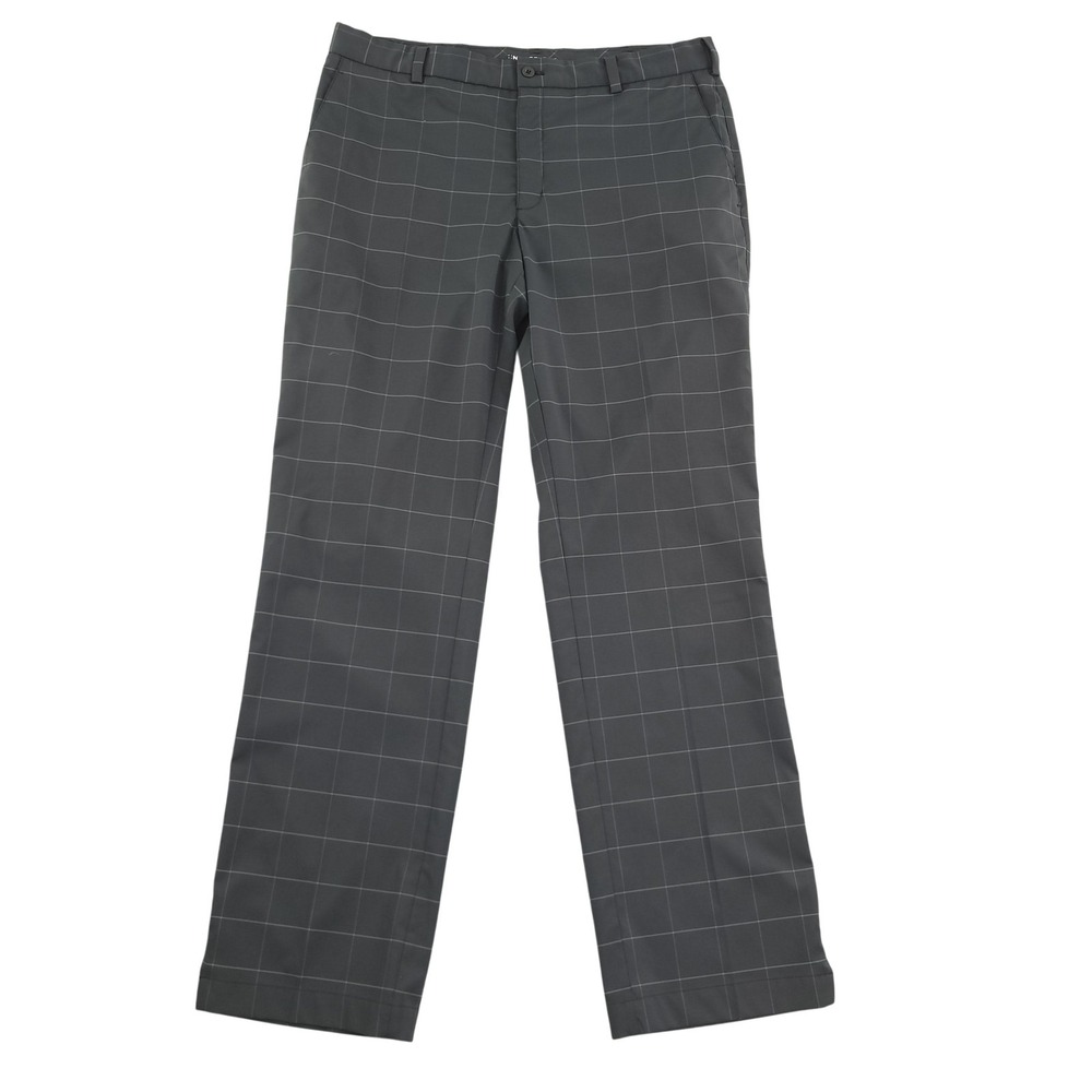 Nike‎ Golf Pants Mens 36x34 Gray Check Dri-FIT Tour Performance Stretch Golf